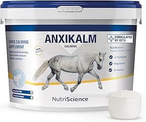 AnxiKalm Compete Equine Calming Supplement – L-Tryptophan, Magnesium for Stress Relief – Competition Safe Powder for Horses & Ponies – Supports Focus, Nerve Health, & Anxiety Reduction - 1.2kg