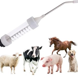Gosknor 500ML Large Veterinary Metal Feeding Gun, Adjustable Livestock Drench Gun Reusable Animal Medicine Dispenser with Precise Dose Control for Cattle Horses Pigs Sheep