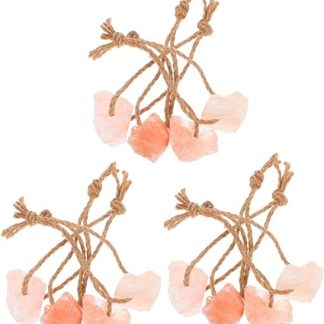 Toddmomy 12pcs Salt Block Lick Bricks for Livestock Mineral Salt Blocks for Horse Brick Sheep Lick Deer Natural Toys Hanging Rope for Farm Use