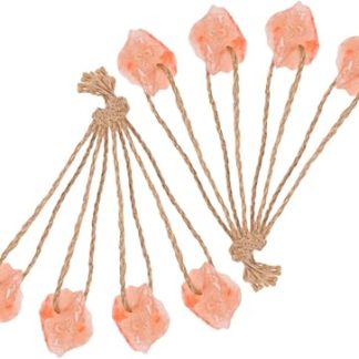 Gatuida 8pcs Natural Pink Salt Lick Blocks Hanging Rope, 30-50g Mineral Salt Chew Toys for Horses, Deer, Goats, Alpacas and Livestock