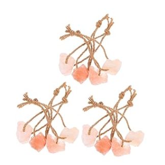 SUPVOX 12pcs Pink Salt Mineral Blocks for Deer Goat Horse Cattle Livestock Salt Lick Chew Toys Hanging Rope Farm Accessories