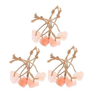 12pcs Mineral Salt Blocks for Livestock Natural Chew with Rope for Goats Cattle Horses Deer Supports Immune System Healthy Growth Pink Salt Blocks for Farm Animals