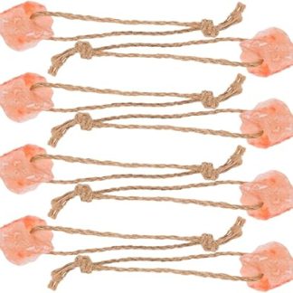 Homoyoyo 8pcs Horse Salt Blocks Chew Easy to Lick Improves Livestock Health Natural Pink Salt Mineral with Hanging Rope for Outdoor Grazing Livestock and Deer