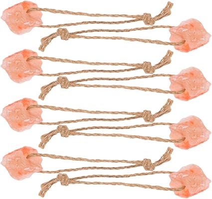 Homoyoyo 8pcs Horse Salt Blocks Chew Easy to Lick Improves Livestock Health Natural Pink Salt Mineral with Hanging Rope for Outdoor Grazing Livestock and Deer