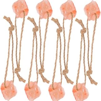 Natural Pink Salt Blocks for Horses and Cattle, Mineral Hanging Salt Bricks 8pcs (30-50g Each) for Livestock, Deer, Goats, Alpacas