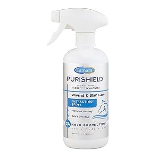 Farnam PuriShield Wound Spray Aids in Wound cleaning on Horses, Dogs, Cats and Livestock, 16 ounce