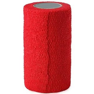 Equine Cohesive Bandage, Self-Adhesive Veterinary Wrap for Horses, Red, 15cm
