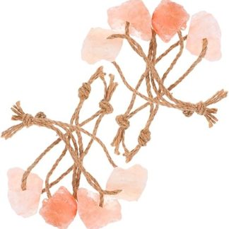 8pcs Natural Pink Salt Lick Blocks for Livestock Mineral Salt Chew with Hanging Rope Suitable for Horses Cattle Deer Goats and Alpacas Each