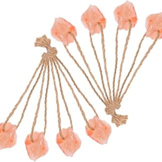 8pcs Pink Salt Lick Blocks for Horses Deer Cattle Small 30-50g Natural Mineral Chew Toys with Hanging Rope for Livestock Healthy Growth