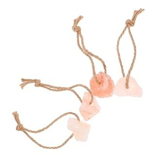 Abaodam Natural Pink Salt Block 4Pcs (30-50G Each) Mineral Lick for Horses, Cattle, Deer, Goats Livestock Supplies Animal Salt Lick Blocks for Farm Ranch Health