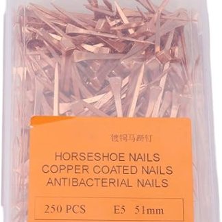 250Pcs Horseshoe Nails, Copper Plated Equestrian Riding Equipment, Horse Shoe Nails for Horse Training Equestrian Sports (51mm E5)