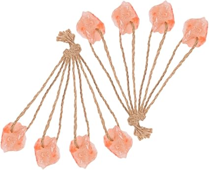8pcs Natural Pink Salt Lick Blocks Each Mineral Chew for Horses Cattle Deer Livestock Promote Healthy Digestion Coat Shine and Vitality