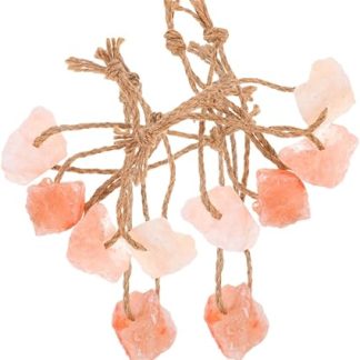 10pcs Natural Pink Salt Lick Blocks with Rope Mineral Enriched Salt Bricks for Horses Cattle Deer Sheep and Rabbits Pre Drilled Hanging Design for Outdoor Livestock Health and