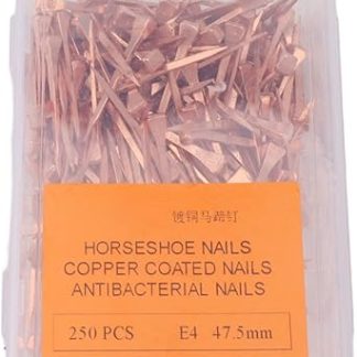 250Pcs Copper Plated Horseshoe Nails, Rustproof Equestrian Riding Equipment, Durable Hoof Fasteners for Farriers with Storage Box, Ideal for Horse Care in Humid (47.5mm E4)