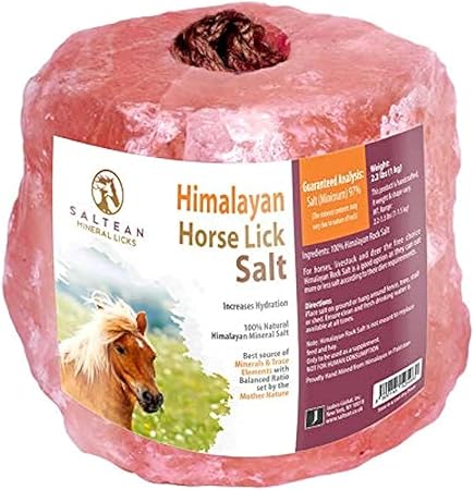 Horses Lick Natural Pink Salt, Natural shape salt with hanging Rope | Suitable for all Animals | 1kg PRODUCT Range PUNJAB Pakistan