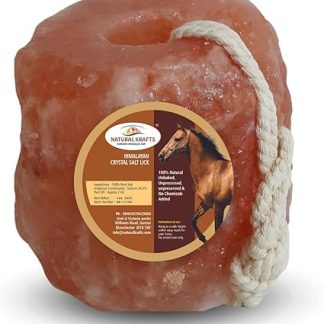 Himalayan Pink Salt Lick 1KG with Rope – Natural Mineral Block for Horses, Cows, Goats, and Livestock from Punjab, Pakistan