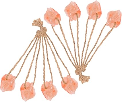 YARNOW 8pcs Horse Salt Blocks Chew Nutrient Absorption Easy to Lick Pink Salt Mineral with Hanging Rope for Outdoor Grazing Livestock Deer