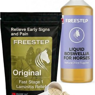 Rapid Laminitis and Joint Support Bundle for Horses, Boswellia and Bromelain Powder with Liquid Mobility Aid, Molasses Free Metabolic and Arthritis Care