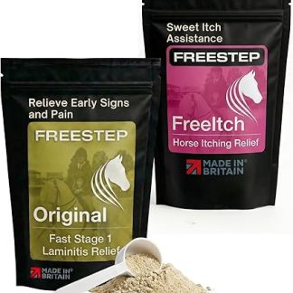 Sweet Itch and Laminitis Support Bundle for Horses, Burdock and Bromelain Powder with Magnesium Comfort Formula, Molasses Free Seasonal and Metabolic Care