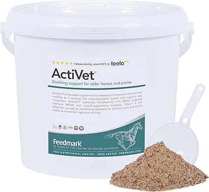 ActiVet™ Horse Joint and Muscle Supplement | Glucosamine MSM Omega-3 Boswellia Vitamin E Selenium | 1.7kg Tub | 31 Day Supply | 100% British Made