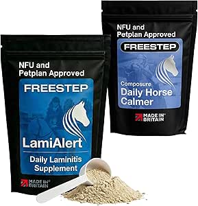 LamiAlert with Composure – Laminitis Supplement & Calming Support for Horses, Magnesium, Chamomile & Vitex, Molasses-Free for EMS, Stress & Behaviour Balance