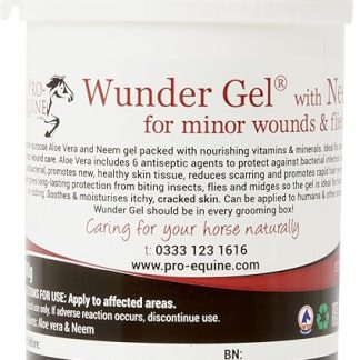 WUNDER GEL 300G, horse and pet first aid and wound care, antibacterial, antiseptic and antifungal, light protective gel for all wound care and problem skin conditions.