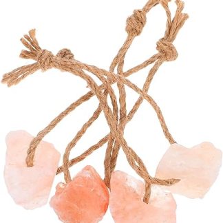 HOMSFOU 4pcs Natural Pink Salt Lick Blocks 30-50g Each for Horses, Cattle, Deer and Livestock – Natural for Animal Health and Feeding