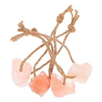 jojofuny 4Pcs Natural Pink Salt Lick Blocks for Horses, Cows, Deer and Livestock, Mineral Salt Blocks 30-50G Each for Animal Feeding and Livestock Health