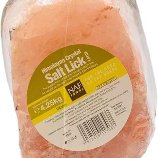 NAF Himalayan Salt Lick Large – 100% Natural Rock Salt Lick for Horses – Rich in Essential Minerals & Electrolytes – Weatherproof & Long-Lasting – With Rope for Hanging in Stable or Field
