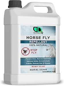 100% Natural Horse Fly Repellent Deet - Free & Skin-Friendly, Prevents Bites, Reduce Distraction, Improves Safety, Enhance Comfort, Multipurpose Use (2.5 LITRE)