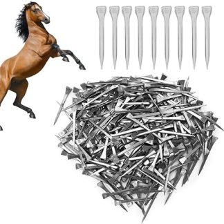 250PCS E6 Horseshoe Nails, Horse Hoof Nails Steel Hoof Peg Horse Training Supplies Horseshoe Tools for Securing Firmly