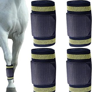Horse Leg Bandages, Elastic Bandage Equestrian - 4 Rolls of Bands for Horses | for Veterinarians & Training Tendon Injury Prevention