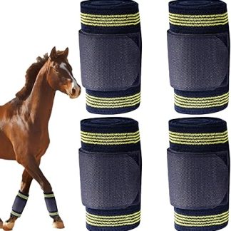 Générique Equestrian Elastic Bandage – 4 Rolls of Bands for Horses, Veterinarians and Training for Tendon Injury Prevention