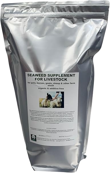 Seaweed Organic Granular Supplement, Natural Plant & Animal Nutrition, Rich in Vitamins, Minerals, Trace Elements, Suitable for Pets, Livestock, Gardening, Eco-Friendly Packaging, Non-GMO - 5kg