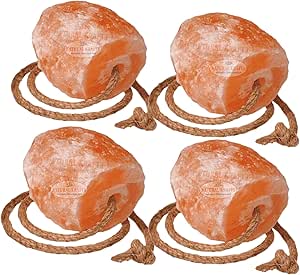 4 x HIMALAYAN SALT LICK | SALT LICK | LICKSTONE | FOR HORSES,CATTLE,COW,SHEEP, MINERAL,EQUINE USE ONLY WITH HANGING ROPE | 1-1.5 KG Approx Natural Krafts ® from Punjab, Pakistan