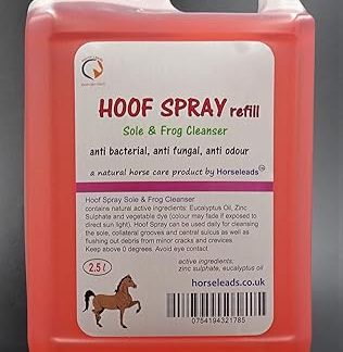 Hoof Spray Refill 2.5 Litre Sole and Frog Disinfectant Antiseptic Cleanser by Horse Leads for thrush for horses
