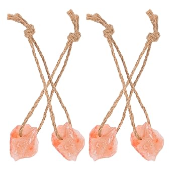 Luxshiny Natural Pink Salt Lick Blocks for Horses, Deer, Cattle and Livestock 4pcs (30-50g Each) Natural Mineral Salt Blocks for Animal Health and Nutrition