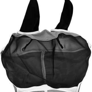 Breathable Horse Mask, Universal Adjustable Elastic Fly Repelling Veil Cover Protector, Fabric, Mesh Design for Bites Protection (L code (80 * 114 * 45cm))