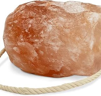 Himalayan Salt Lick Stone 1 x Lick Stone with Cord, Total Approx. 4-5 kg, for Horses, Sheep, Cattle, Game, Livestock Salt Mineral Lick Stone - Premium Lick Stone