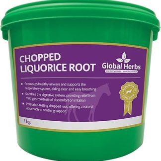 Global Herbs Chopped Liquorice Root Equine Digestive, Respiratory & Immune Support 1kg