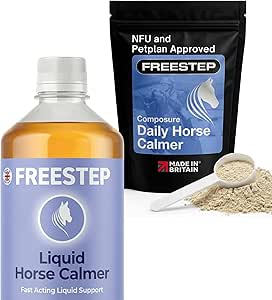 Liquid Composure with Composure Powder for Horses, Fast Acting & Daily Calming Support, Magnesium, Chamomile & Vitex, Non Sedative, Molasses Free
