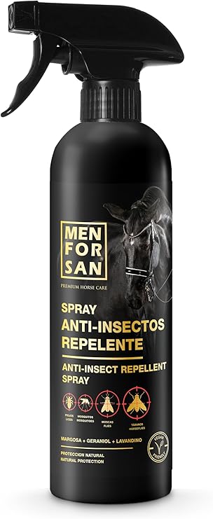 MENFORSAN Anti-Insect Repellent Spray, 500ml | with Margosa, geraniol and lavandin | Organic, 100% Natural | Premium Horse Care