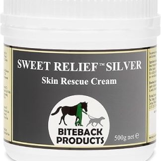 Biteback 'Sweet Relief Silver' Cream - Essential Silver Cream for Horses & Dogs, Antiseptic for Minor Abrasions & Rubs, Ideal for First Aid Kit, Skin Care & Revival - 500g