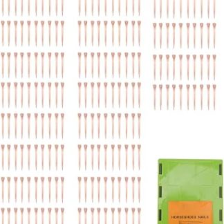 250Pcs Horseshoe Nails Copper Plating Shoeing Nails with Plastic Box for Raise Livestock (E5)
