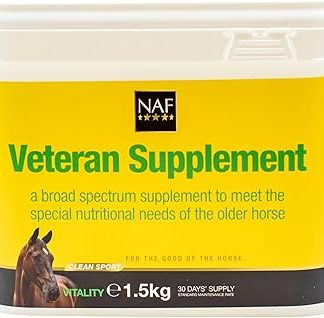 NAF Veteran Supplement 1.5kg – Complete Daily Nutritional Support for Older Horses – With Vitamins, Minerals & Joint Support – Promotes Vitality, Mobility & Condition
