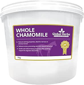 Global Herbs Whole Chamomile for Horses Gentle Calming & Digestive Support 1kg
