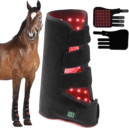 Infrared & Red Light Therapy Wrap for Horses, Reduces Inflammation Pain Relief, Portable Deep Light Therapy, for Horse Wounds, Horse Muscle Recovery and Cuts Joint Pain Relief,LeftLeg