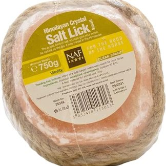 NAF Himalayan Salt Lick Small – Natural Rock Salt Lick for Horses & Ponies – Rich in Essential Minerals & Trace Elements – Long-Lasting & Weather-Resistant – With Rope for Easy Hanging