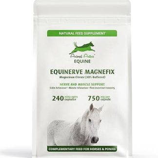 EquiNerve MagneFix for Horses | 240 Easy-Open Capsules - 4 Months Supply | Magnesium Citrate Horse Calmer, Mood, Muscle Tension & Comfort and Post-Excercise Recovery | Made in the UK