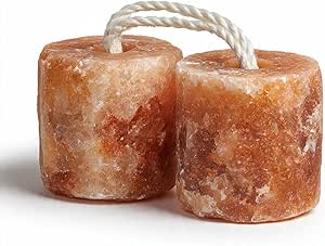 Himalayan Salt Lick With Rope Pack of 2 Blocks About 2-3 Kg Approx. Suitable For Horses,Cattle,Cow, Sheep Pink Lick Stone Natural for Livestock From Punjab Pakistan